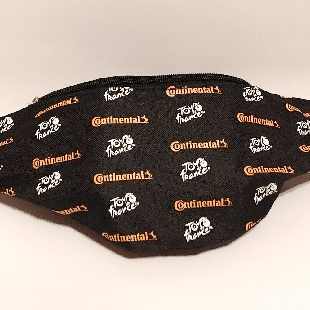 HTF Tour de France Fanny Pack Continental Sponsor Repeating Logo Waist Bag Zip
